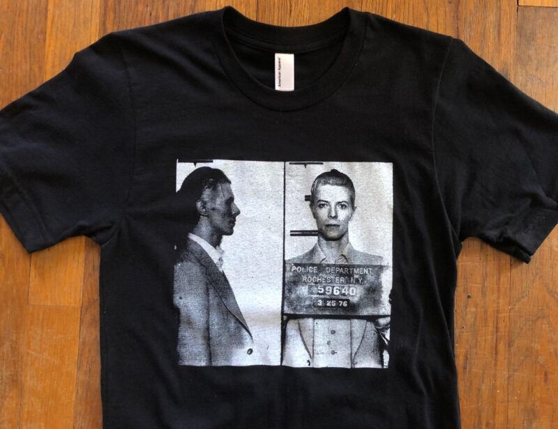 David Bowie 1976 Mugshot Screen Printed Shirt