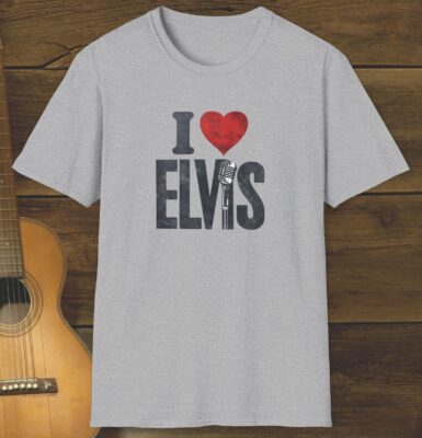 I Heart Elvis Vintage Music Lover Shirt Retro Rock n Roll Tee