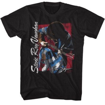 Stevie Ray Vaughan Tribute Shirt Iconic Kneeling Design