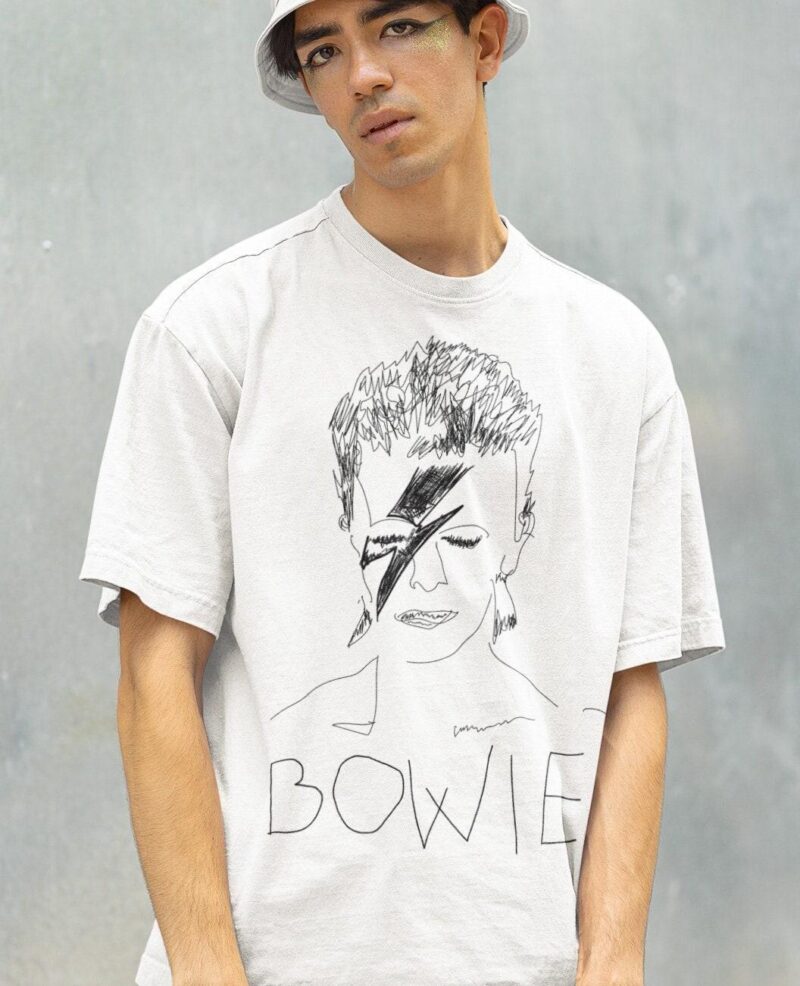 Ziggy Stardust Bowie Art Portrait Black Color David Bowie Shirt