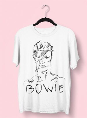 Ziggy Stardust Bowie Art Portrait Black Color David Bowie Shirt